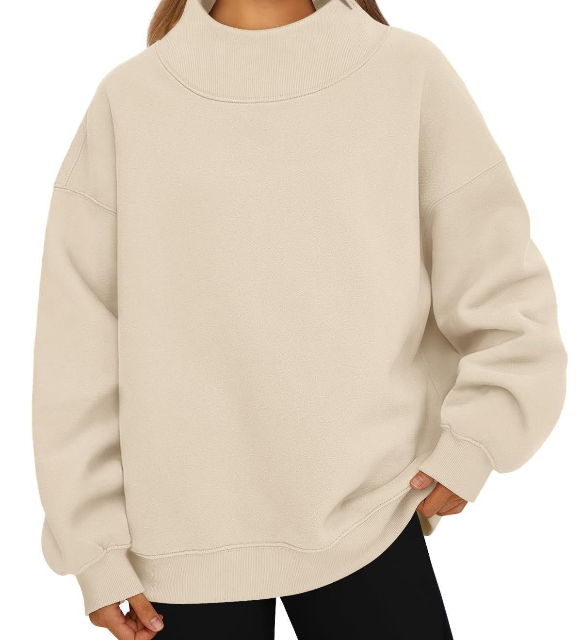 Women's loose-fit high-neck sweatshirt – Casual, comfortable style to pull on over other layers