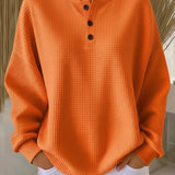 Miranda | Henley Textured Sweatshirt