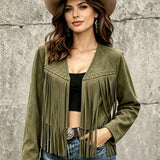Long Women's Cardigan with Stud Details - Trendy and Comfortable