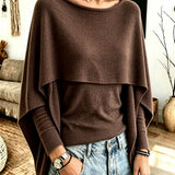 Women's Imitation Shawl Two-Piece Knit Sweater – A Chic, Layered, and Cozy Style