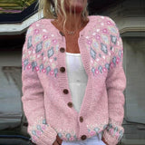 Women's Pink Comfort Cardigan – Soft Casual Layering Style