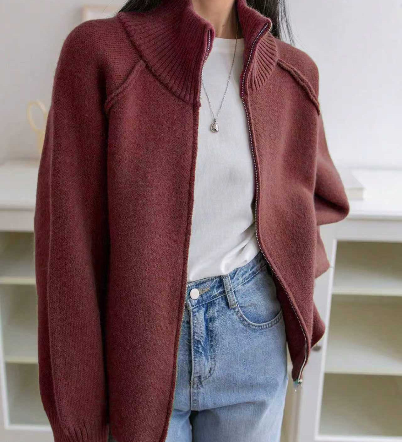 Relaxed-fit women's sweater coat - Soft and easy