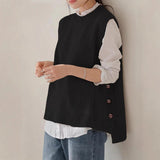 Women’s Sleeveless Retro-Style Pullover – Cozy Vintage Layering Piece