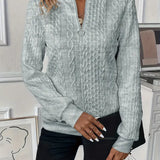 Knitted Zip-Up Sweater for Women