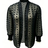 Autumn Women's Cardigan with Pom Poms - Lightweight and Breathable
