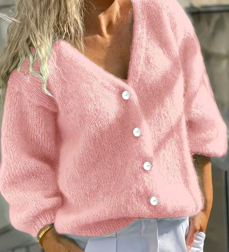 Women's Button Cardigan - Simple and Soft