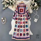 Multicoloured long women's cardigan - Soft and original