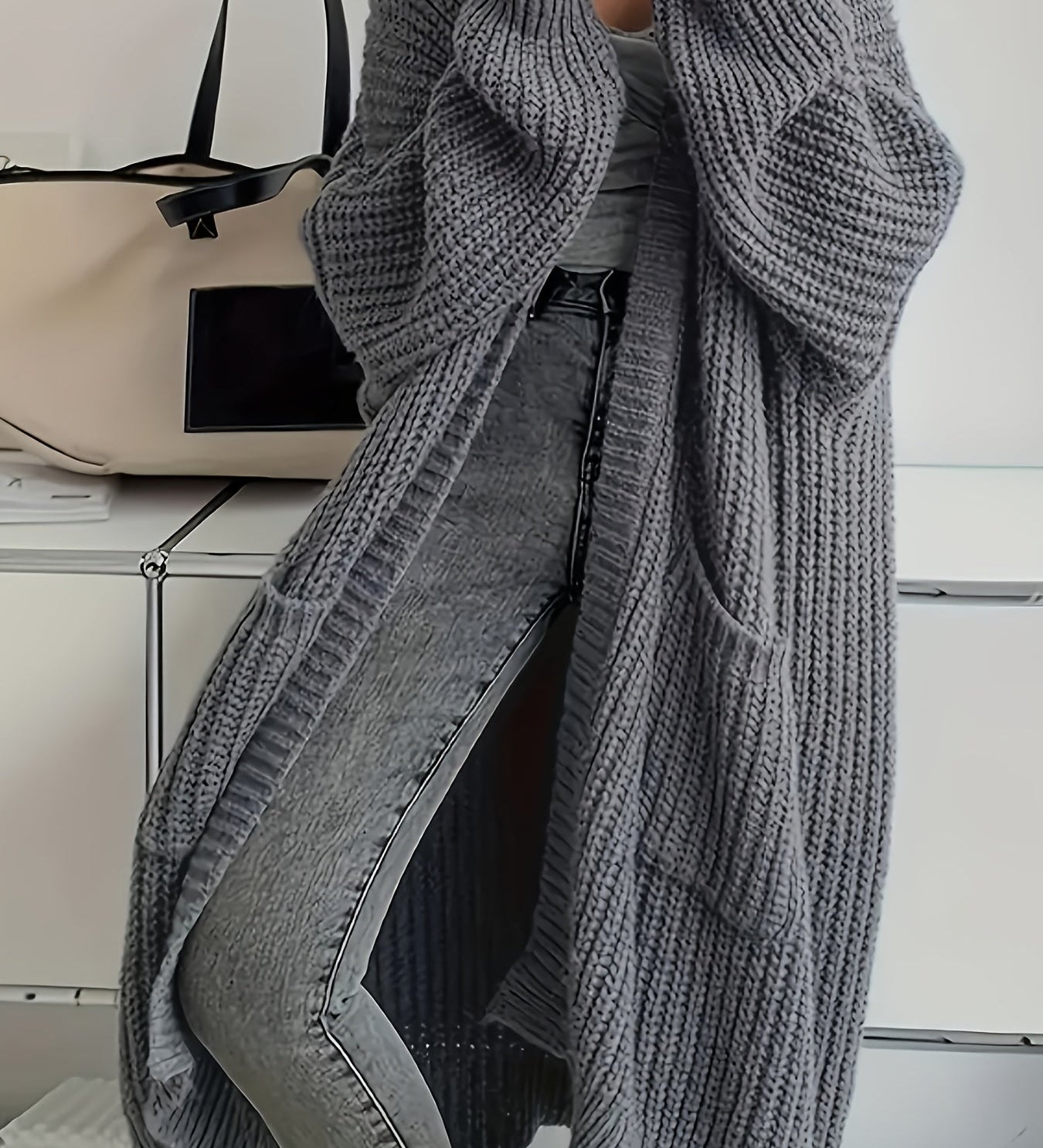 Oversized Open Women's Cardigan – Long Cozy Knit