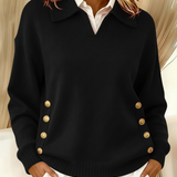 Erminia | Polo Neck Jumper with Buttons