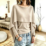 Women's Imitation Shawl Two-Piece Knit Sweater – A Chic, Layered, and Cozy Style