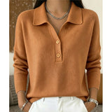 Button-front women's sweater with a refined collar - Chic and comfortable