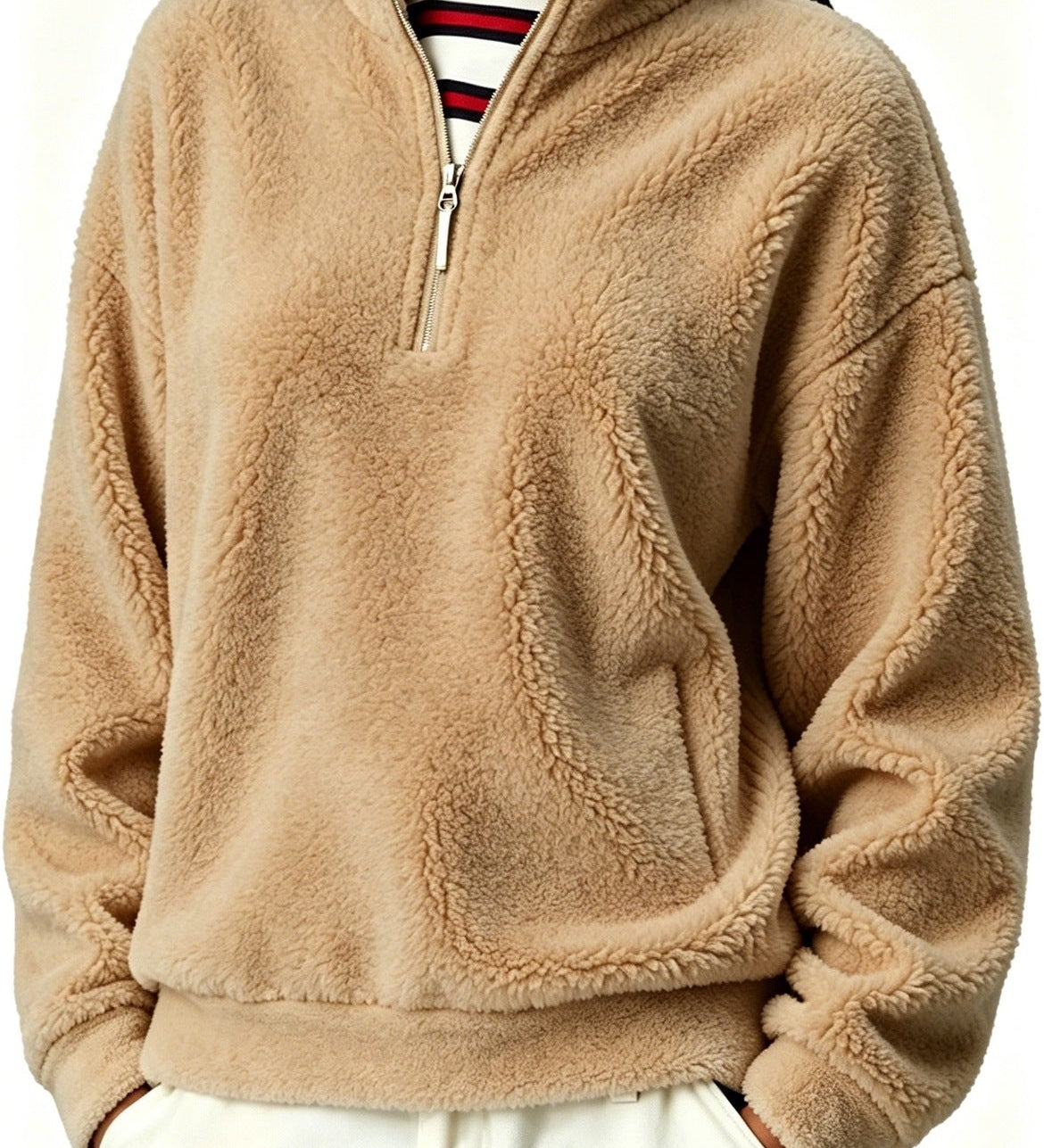 Women's double-fleece zip-up sweatshirt - Warm and practical