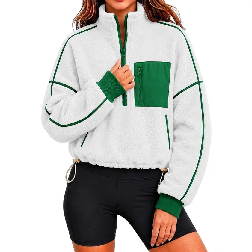 Women's cropped drawstring sweatshirt - Casual and modern