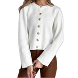 Women's Button-Up Knit Cardigan - Minimal and Versatile