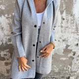 Casual Women's Hooded Button Cardigan - Comfort and Style