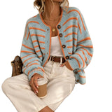 Women's Crew Neck Cardigan – European-American Casual Chic Style