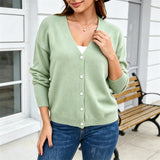 Women's Knitted Cardigan Jacket with Buttons - Soft and Versatile