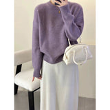 Luxurious Oversized Women's Pullover – Loose-Fitting Sweater in Mohair Blend