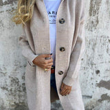 Elegant long knitted cardigan