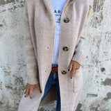 Elegant long knitted cardigan