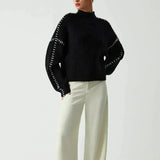 Women's mock neck knit sweater - Modern and soft