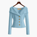 Short and Stylish Women's Ribbed Gilet - Comfortable Knitted Cardigan with Buttons