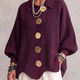 Hydrangea | Oversized Cardigan with Golden Buttons
