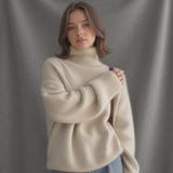 Oversized Turtleneck Cashmere Sweater for Women – Soft, Warm, Stylish, and Casual