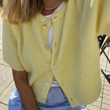 Elegant Short-Sleeved Women's Cardigan