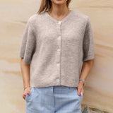 Elegant Short-Sleeved Women's Cardigan